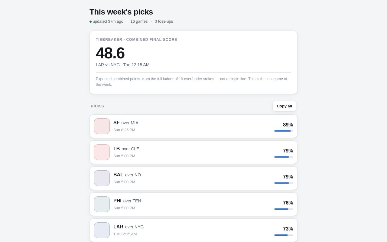 Preview of Nfl Pickem