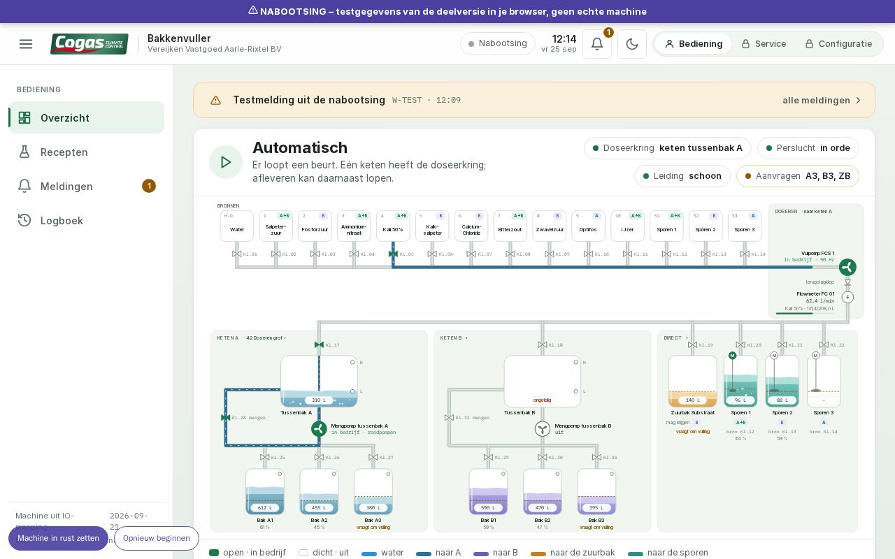 Preview of Bakkenvuller Dashboard Demo