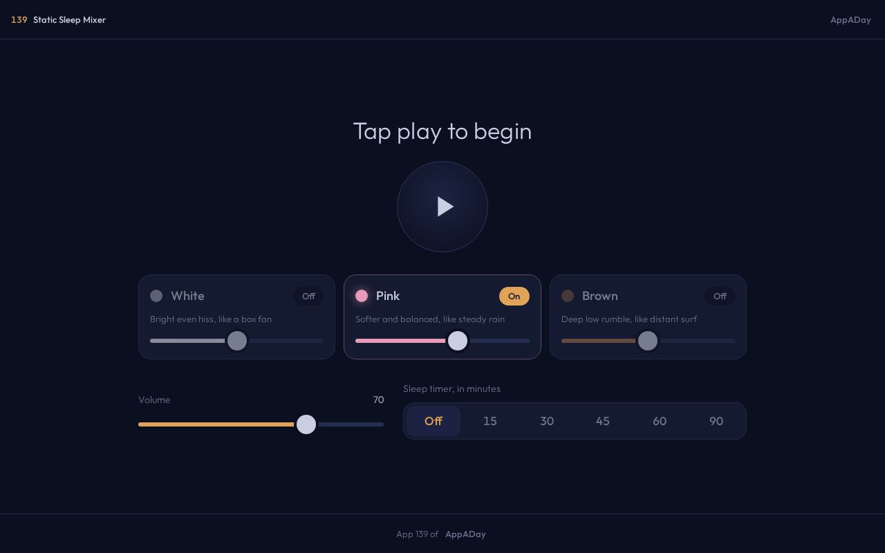 Preview of Appaday 139 Static Sleep Mixer