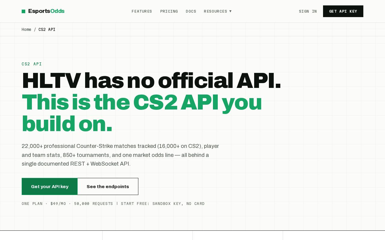 Preview of Esports Data & Odds API for CS2