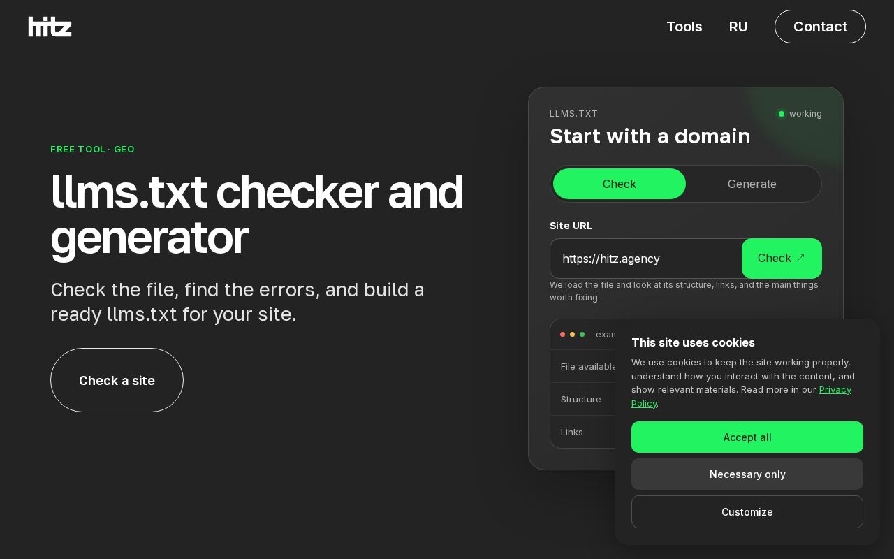 Preview of Llms Txt Generator