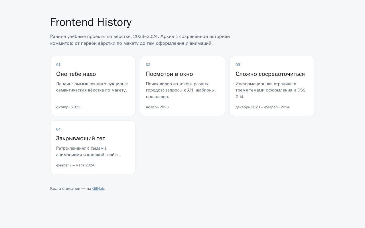Preview of Frontend History