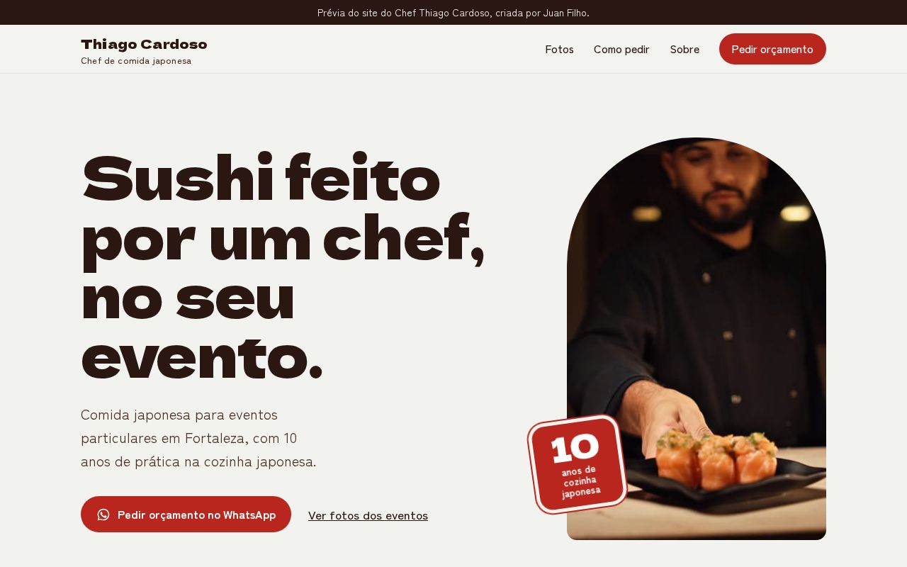 Preview of Chef Thiago Cardoso Previa