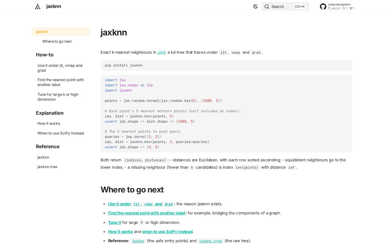 Preview of jaxknn