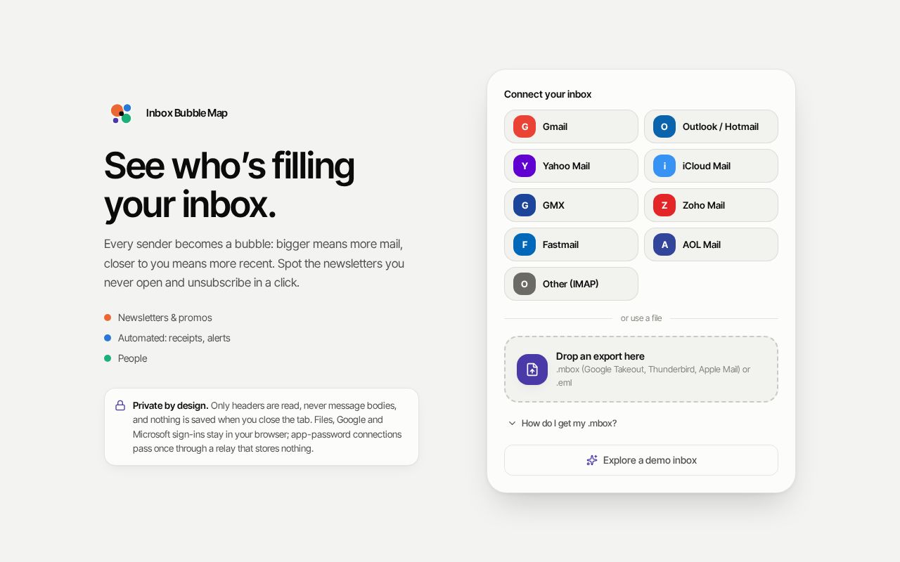 Preview of Inbox Bubble Map