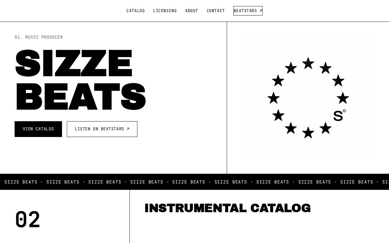 Preview of Sizze Beats — music producer & beatmaker website