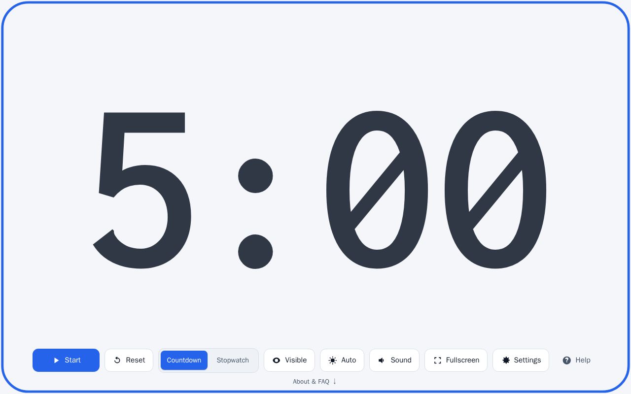 Preview of Fullscreen Timer