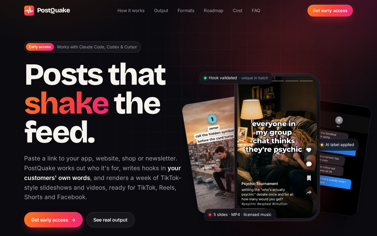Preview of PostQuakeWebsite