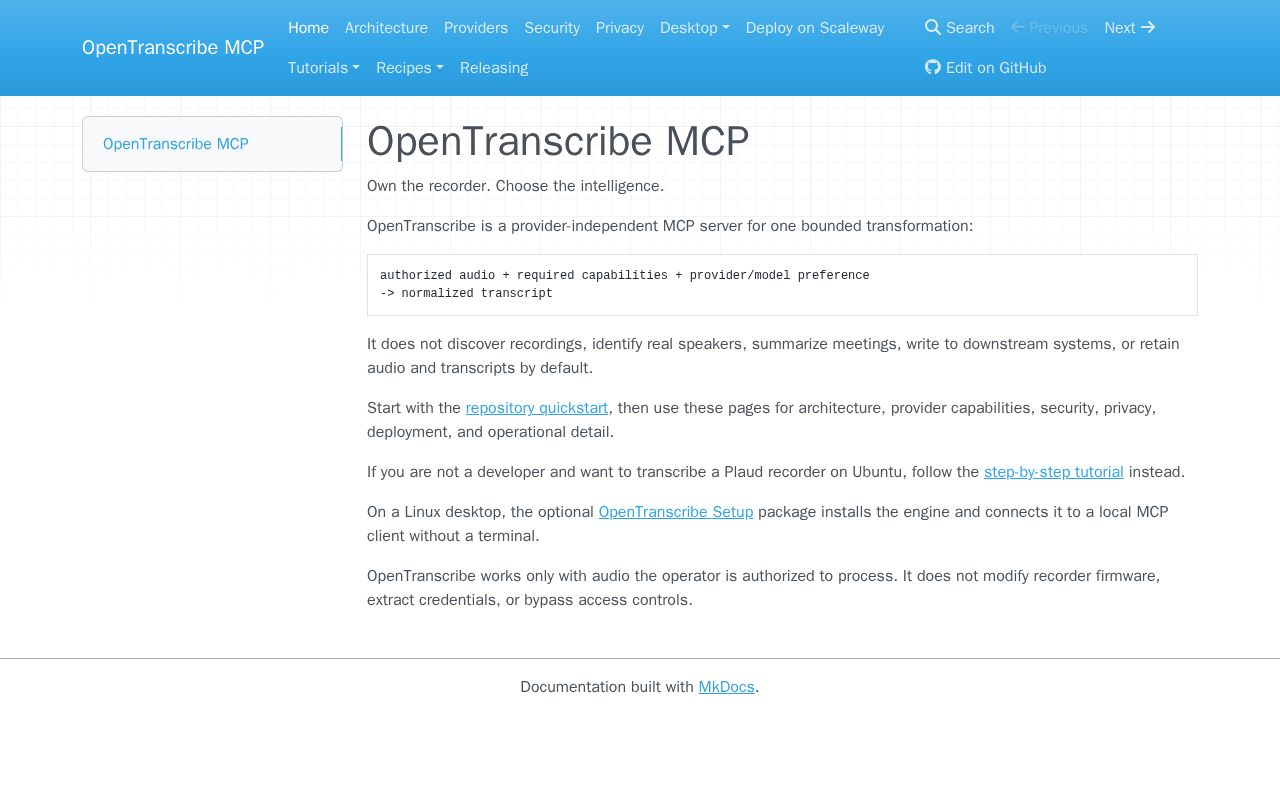Preview of Open Transcribe Mcp