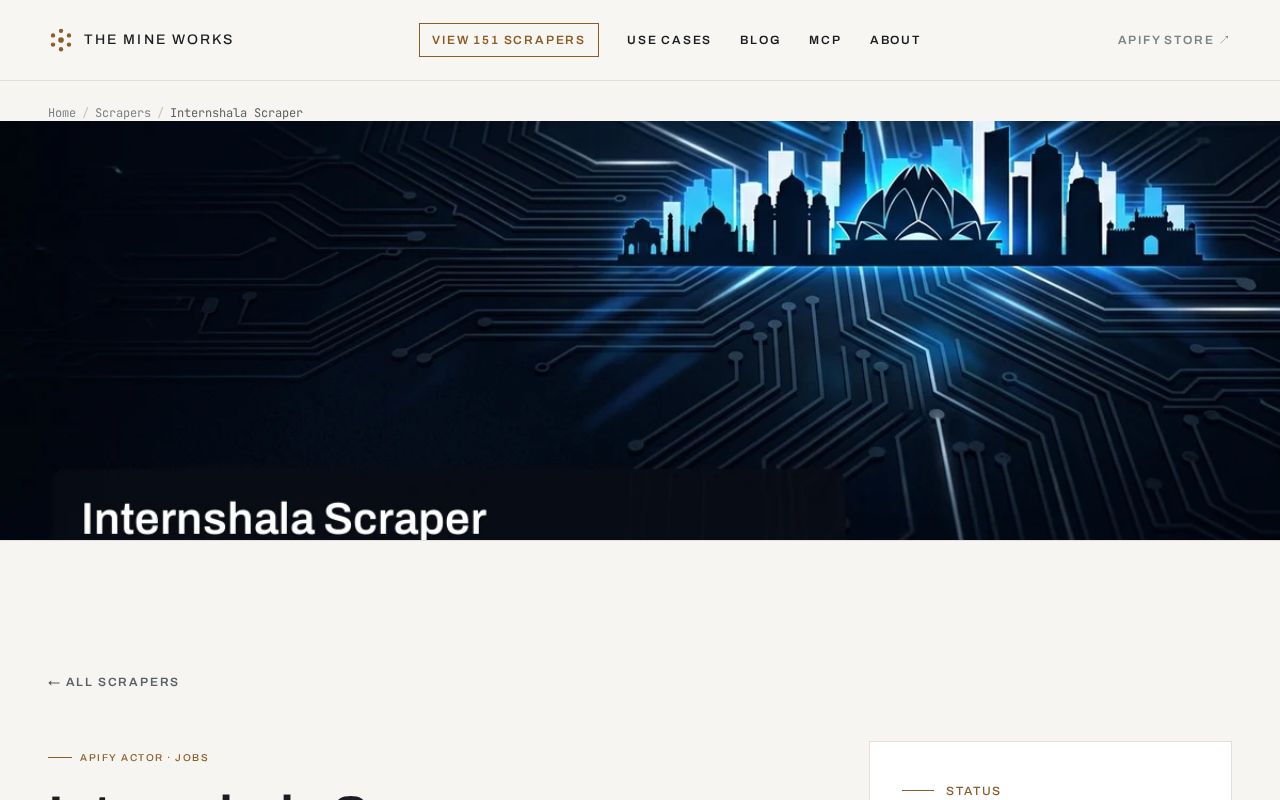 Preview of Internshala Scraper