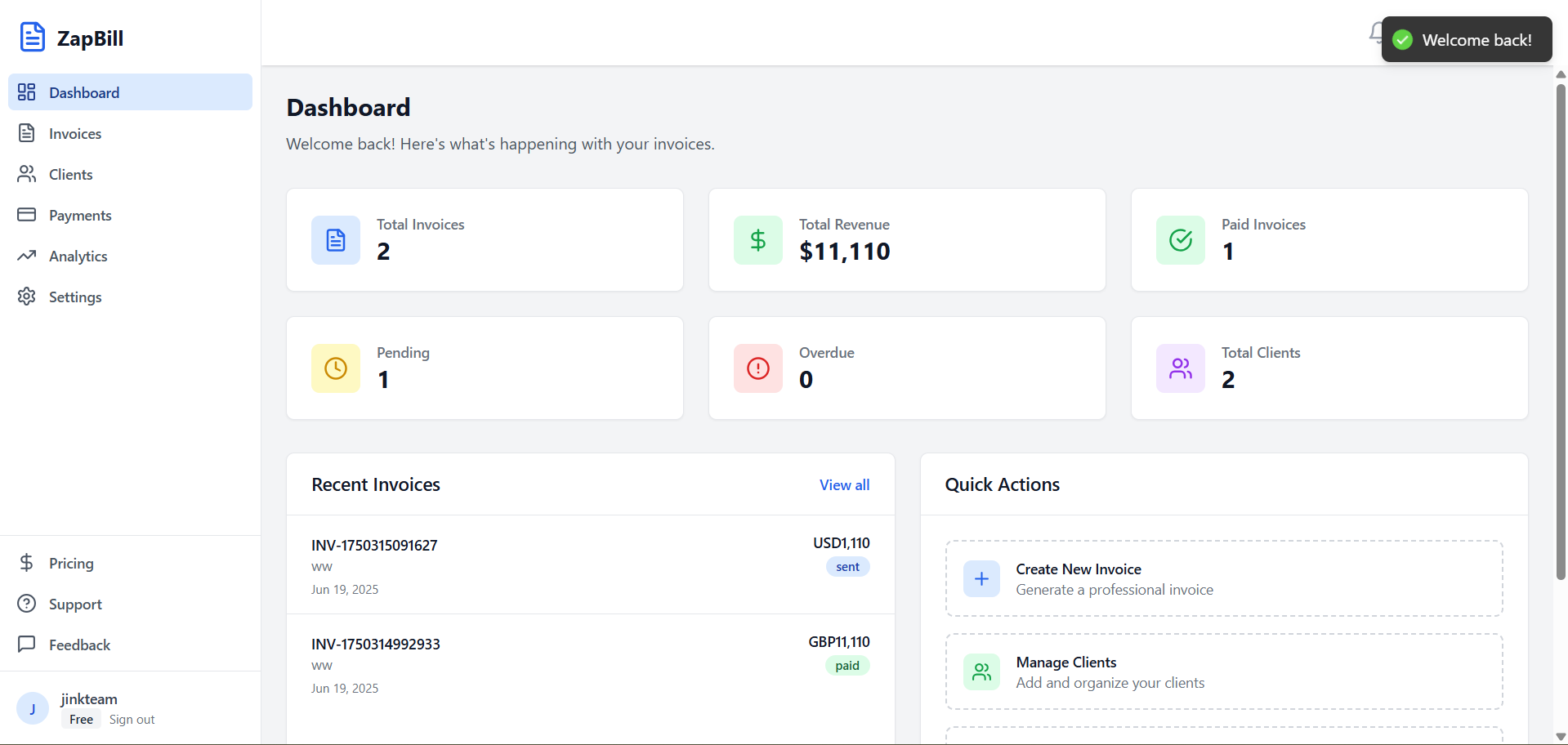 Preview of ZapBill