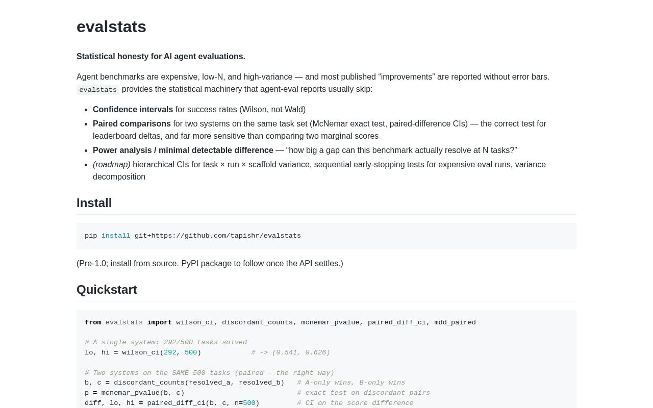 Preview of Evalstats