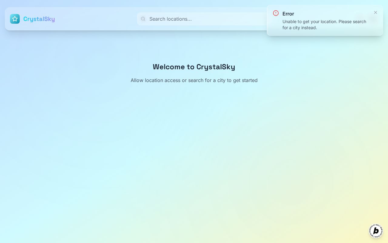 Preview of Crystal Sky Weather App