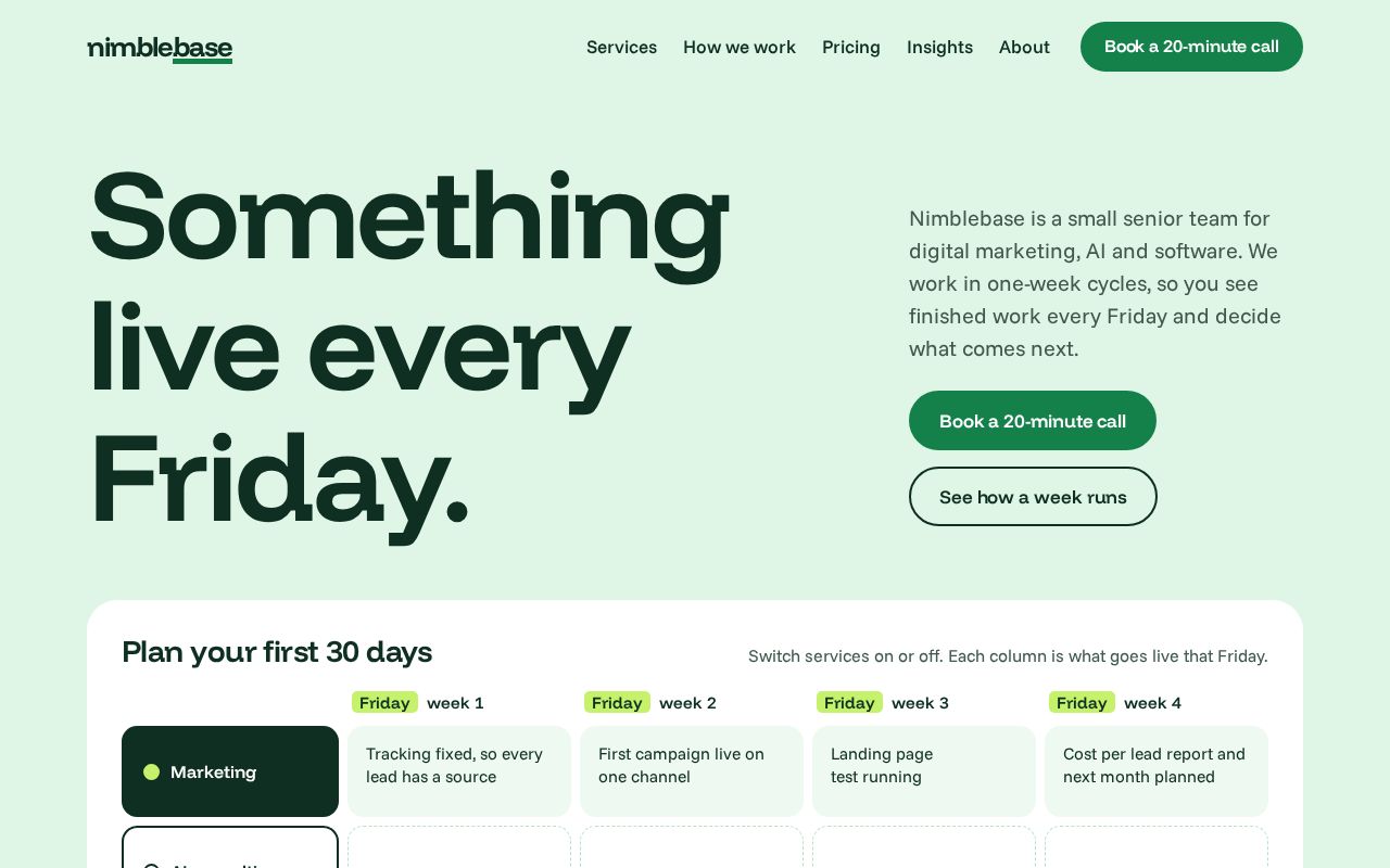 Preview of Nimblebase Site
