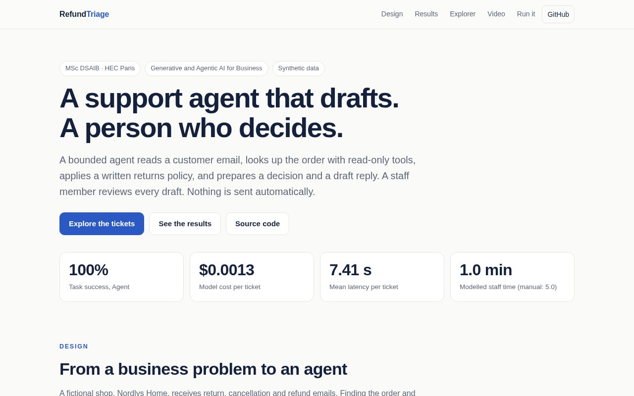 Preview of Refund Triage Agent