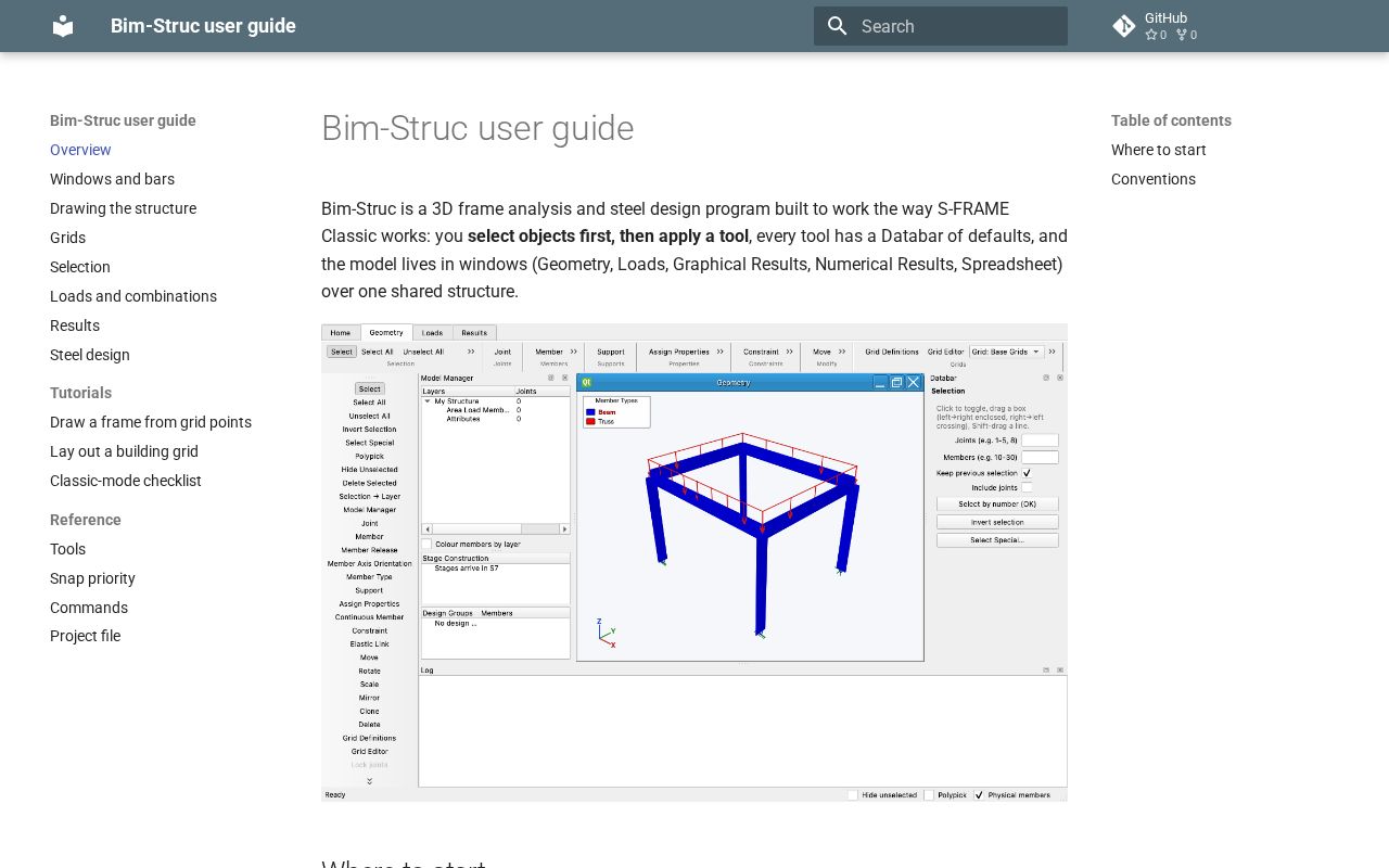 Preview of Bim-Struc: 3D structural analysis and steel design (C++ solver, PySide6 GUI)