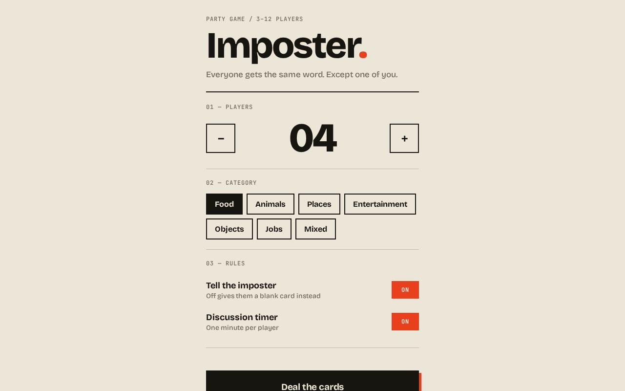 Preview of Imposter Game
