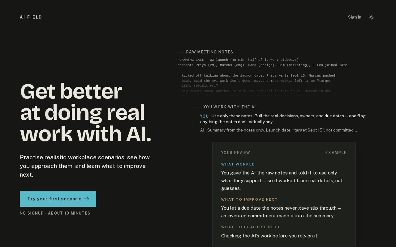 Preview of AI learning platform MVP
