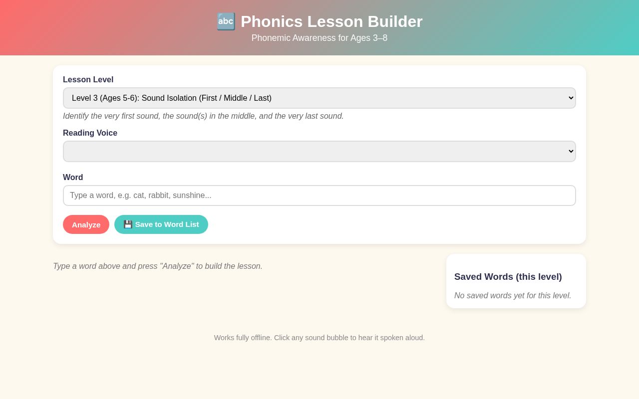 Preview of Phonics Lesson Builder