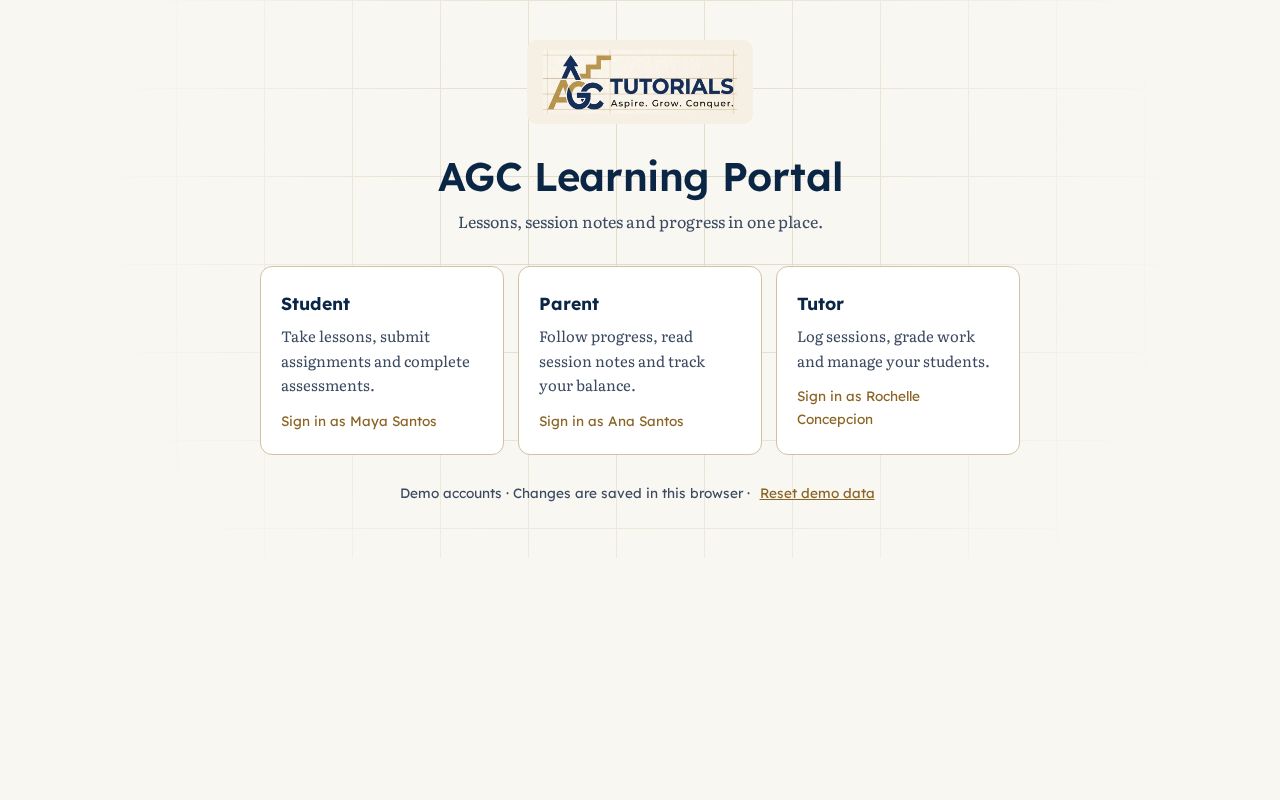 Preview of AGC Learning Portal