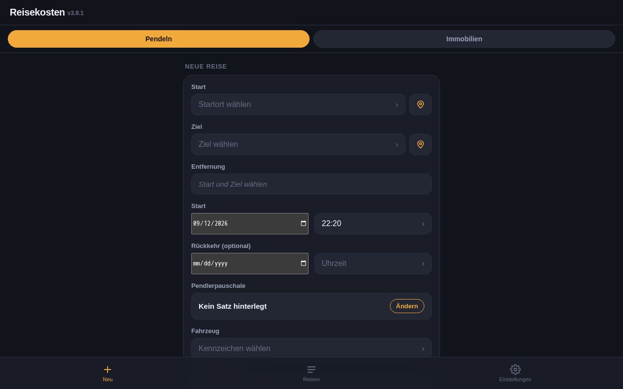 Preview of Reisekosten tracken