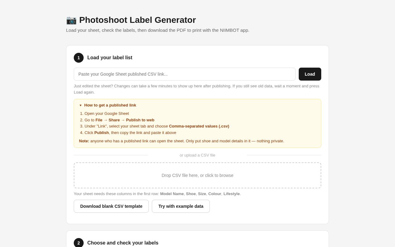 Preview of Label Generator