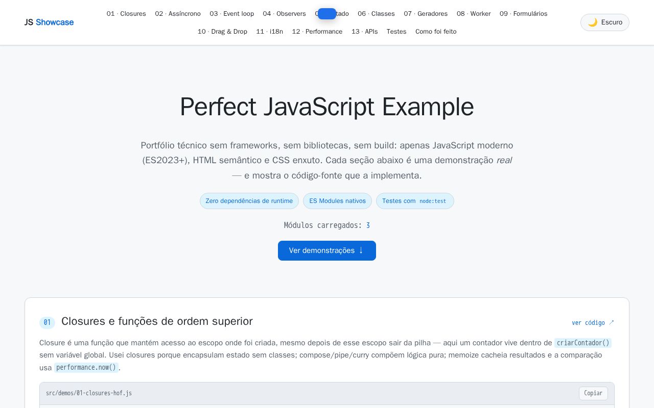 Preview of Perfect JavaScript Example