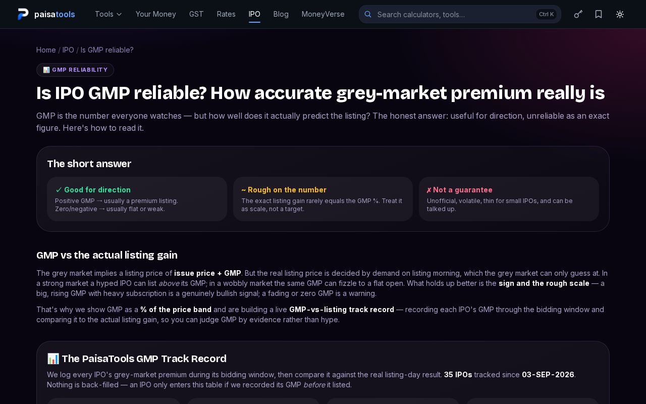 Preview of India Ipo Gmp Accuracy