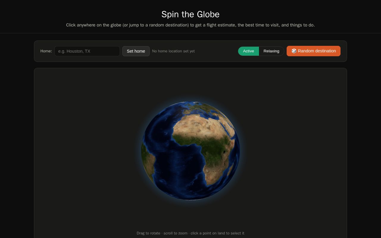 Preview of Globe Trip Planner