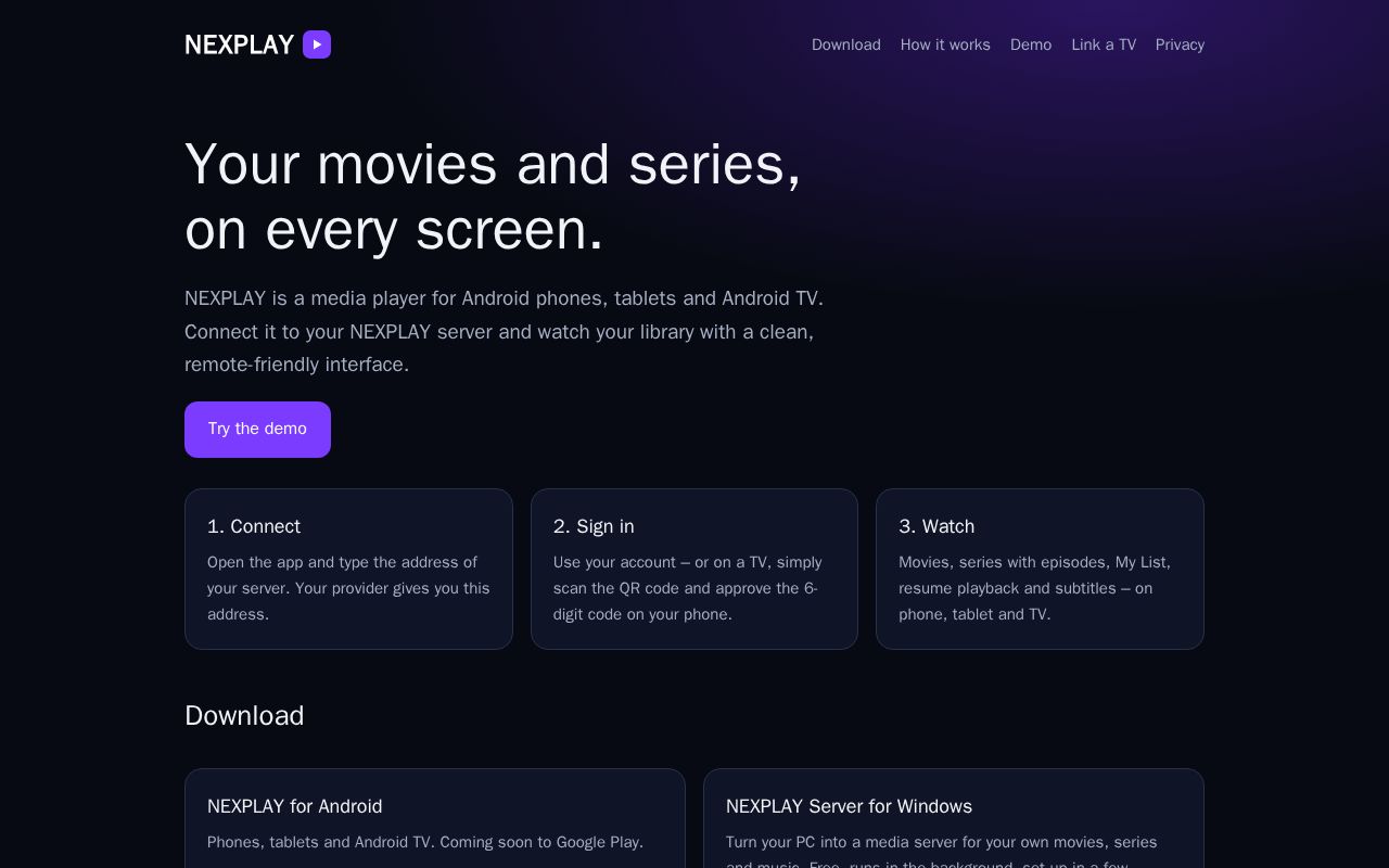 Preview of Nexplay Server