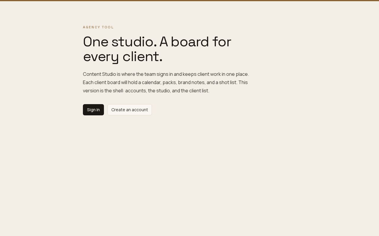 Preview of Content Studio
