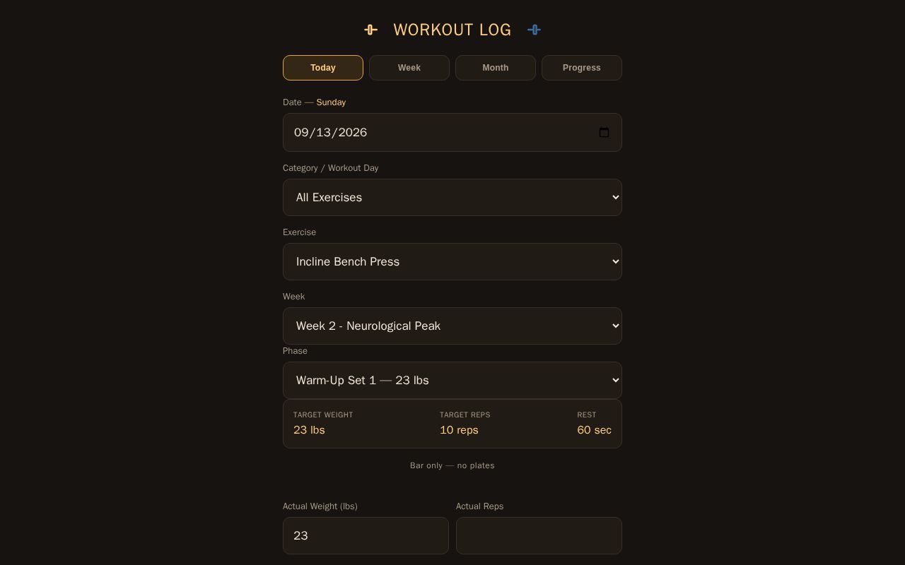 Preview of Workout Tracker