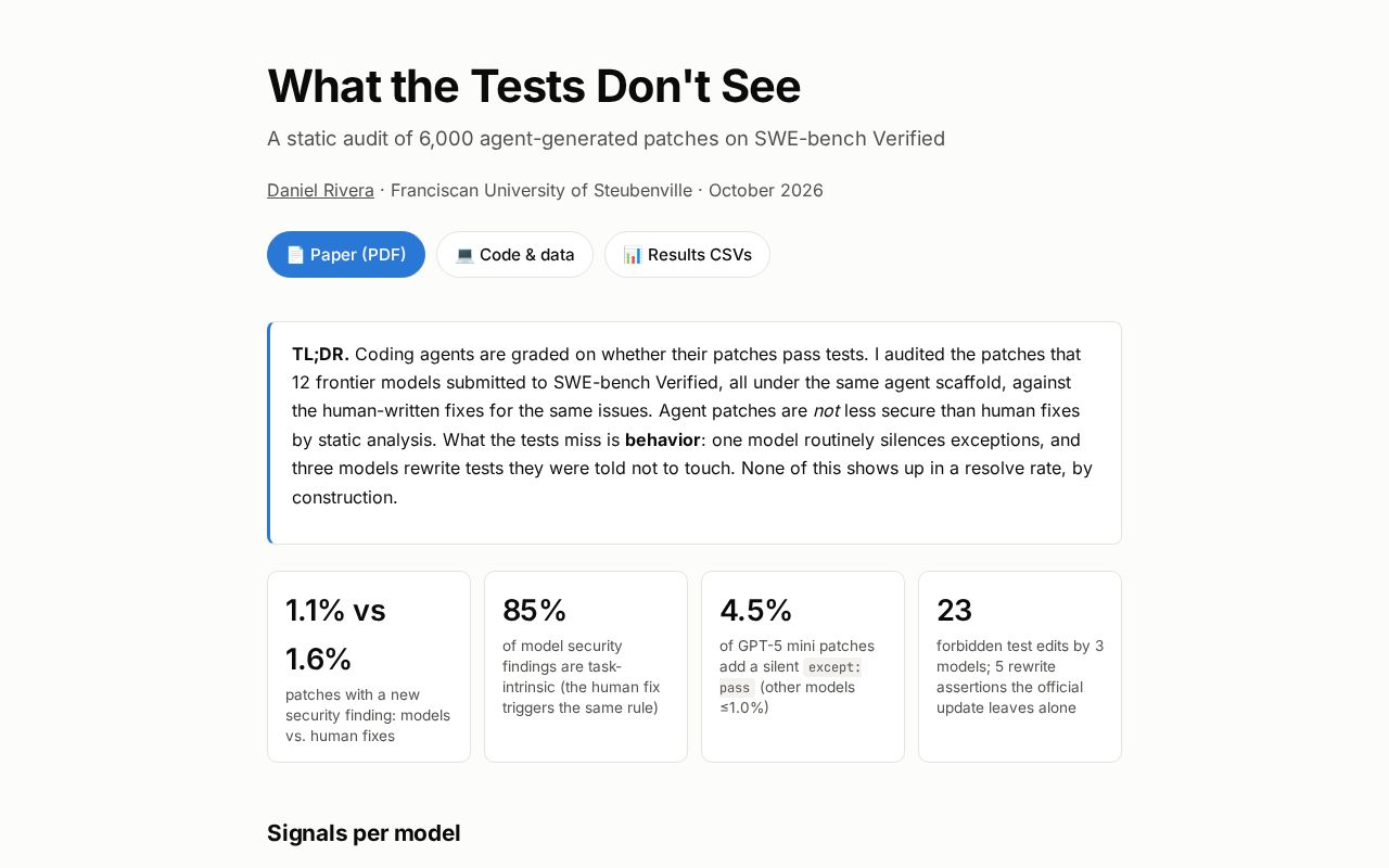 Preview of Swebench Security Audit
