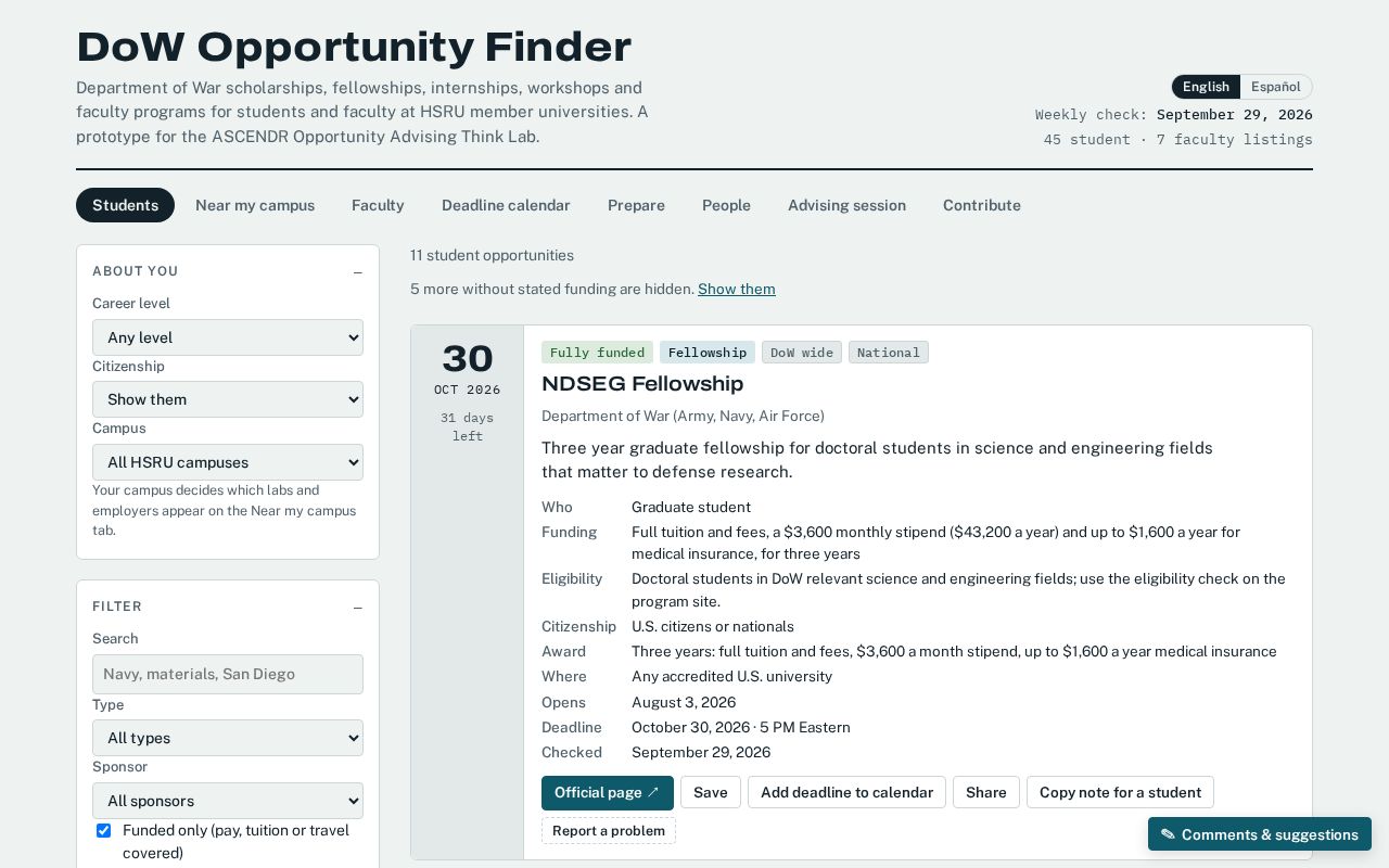 Preview of Dow Opportunity Finder