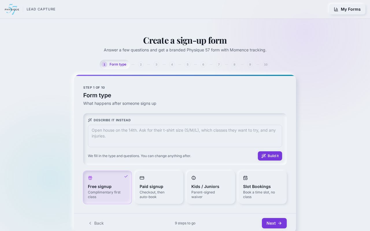 Preview of Generate Forms