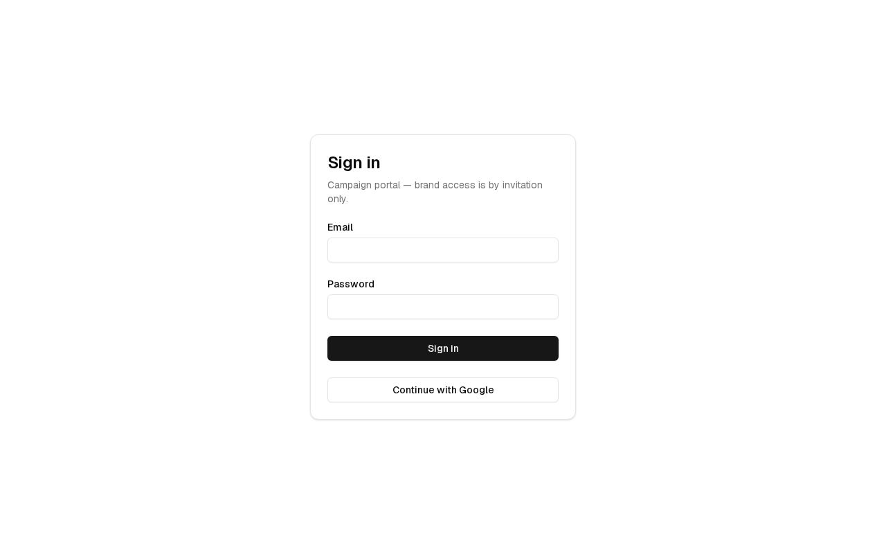 Preview of Client campaign portal — Velocity Growth build task (Next.js + Supabase)