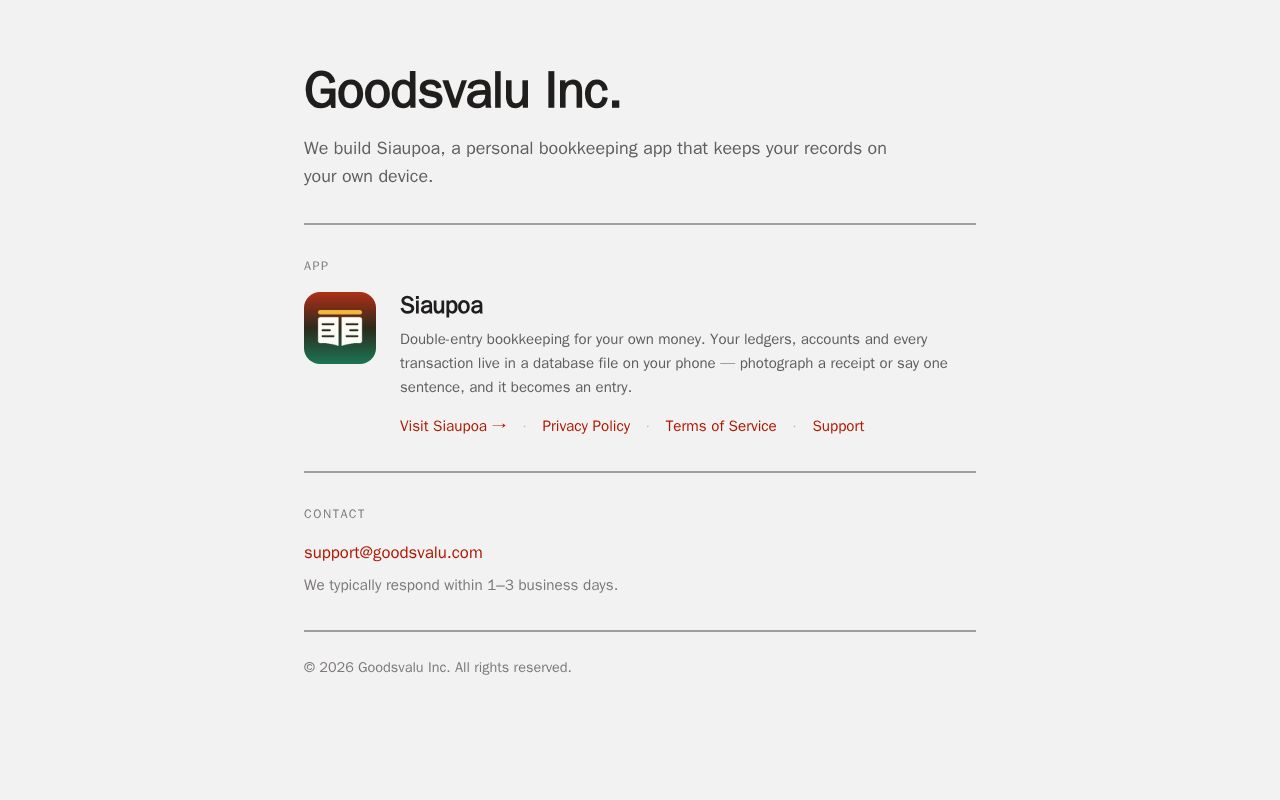 Preview of Goodsvalu Inc.