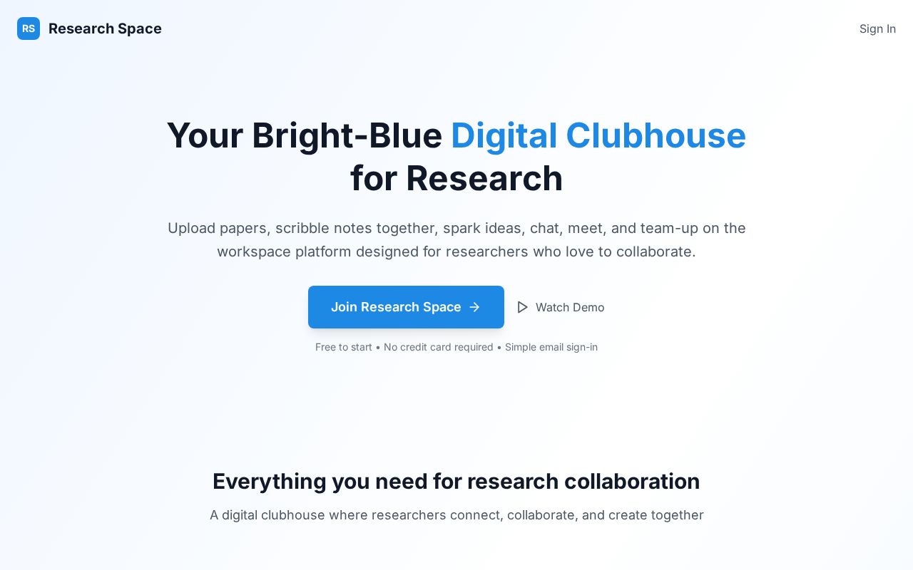 Preview of Research Space (RS)