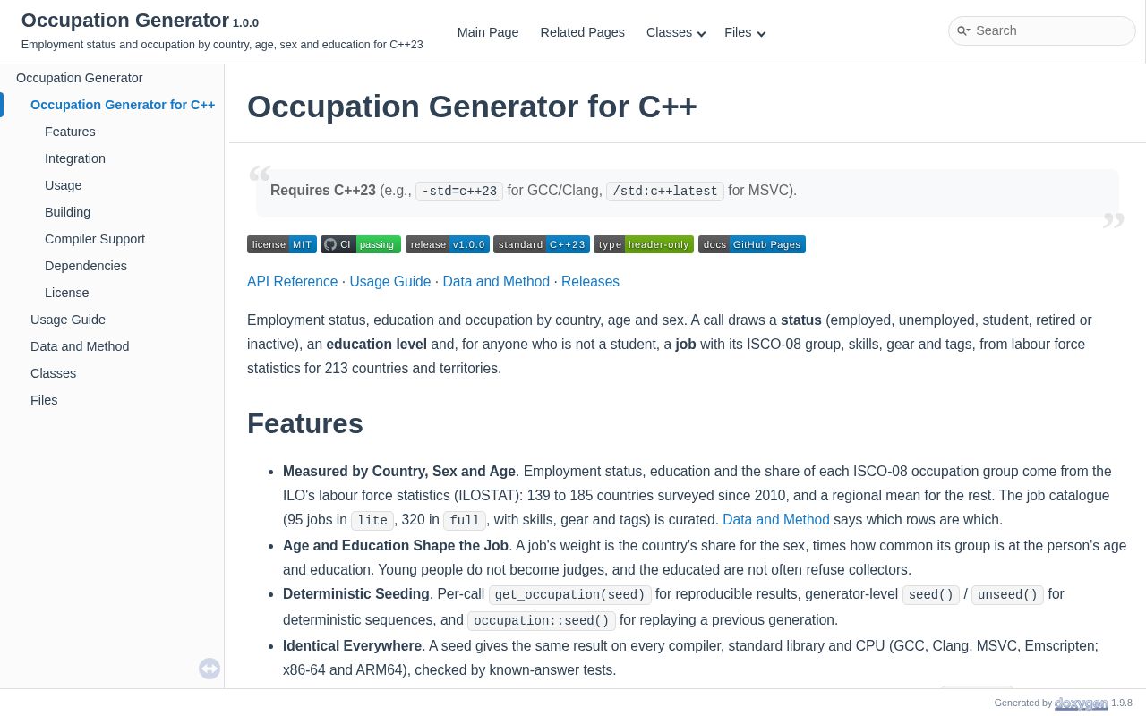 Preview of Occupation Generator