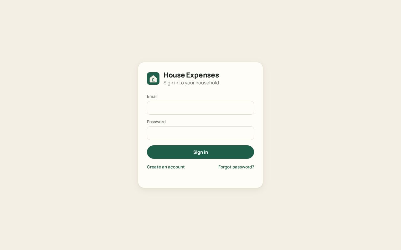 Preview of House Expenses
