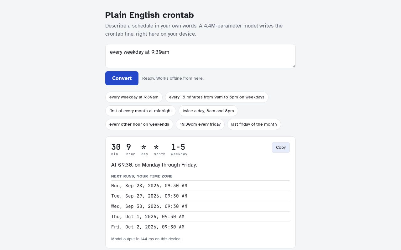 Preview of Plain English Crontab