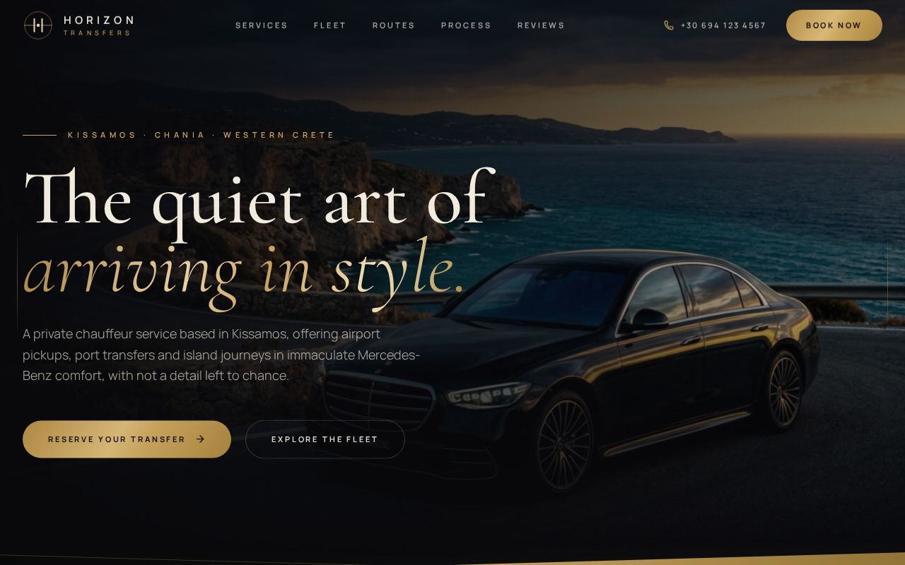 Preview of Luxury Transport Website Design