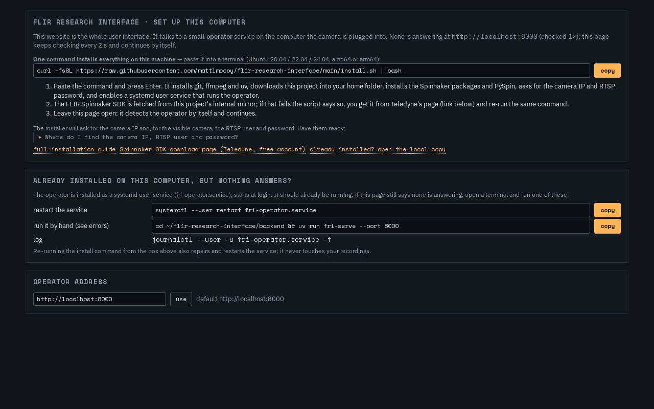 Preview of Flir Research Interface