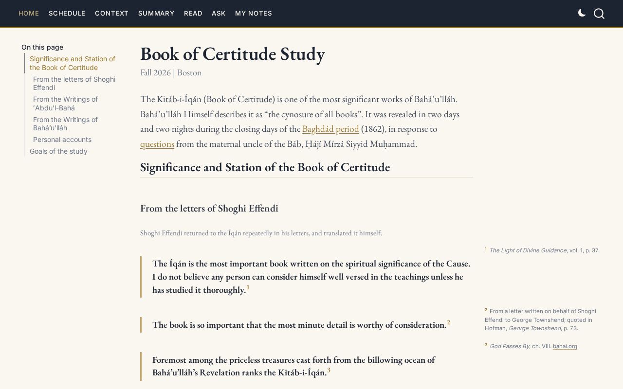 Preview of Book Of Certitude Website