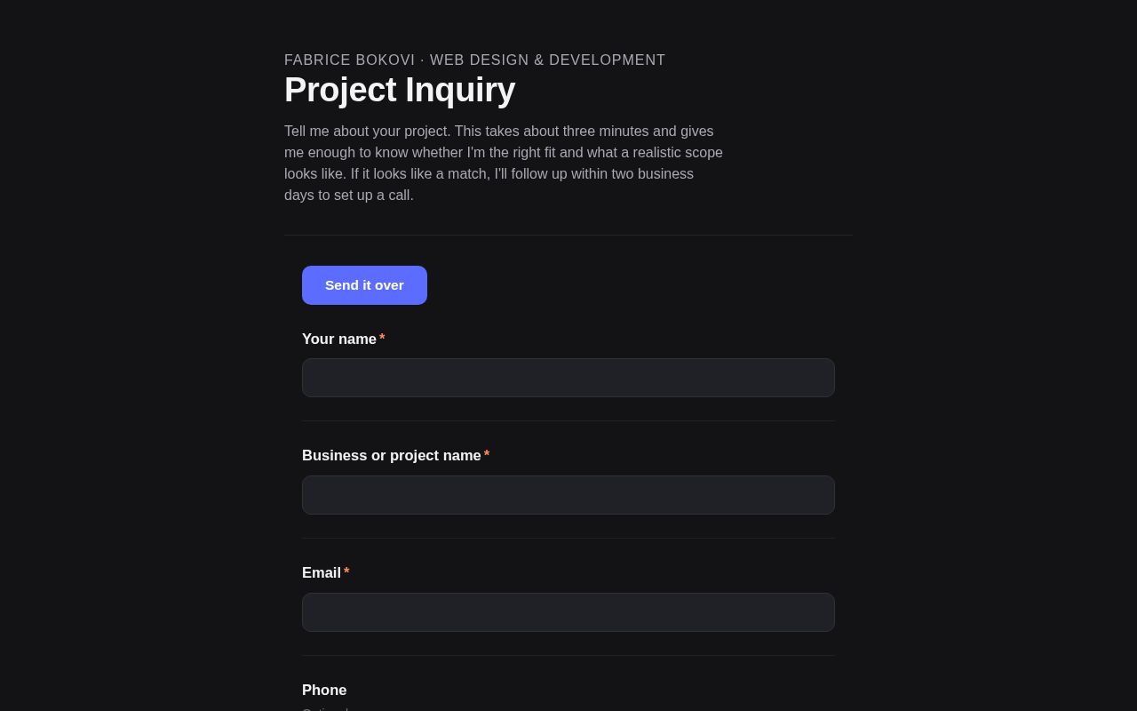 Preview of Intake Site