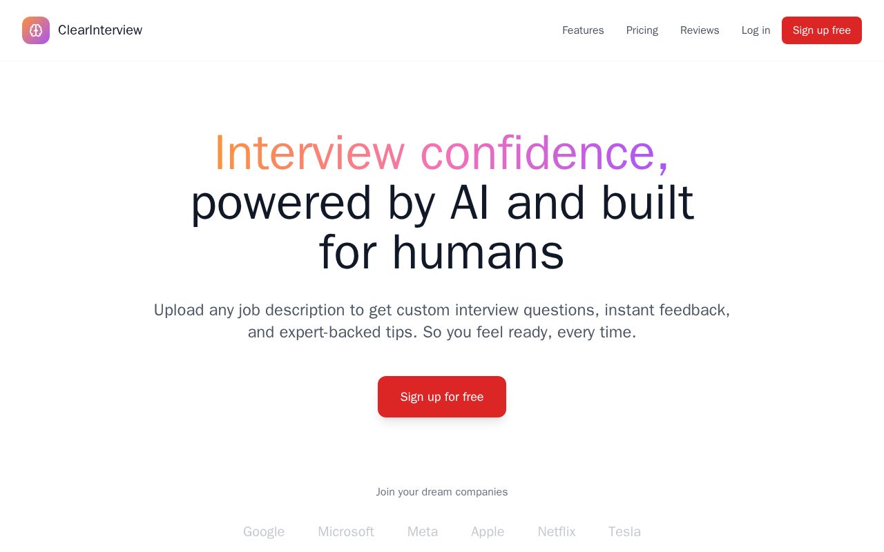 Preview of ClearInterview