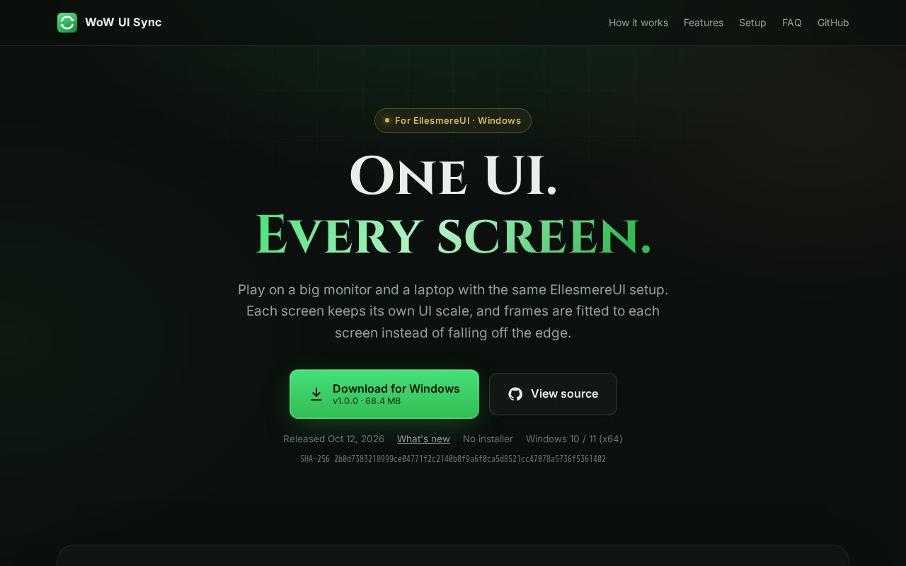 Preview of Wow Ui Sync