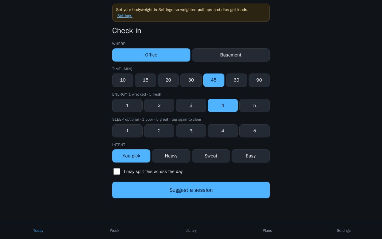 Preview of Adaptive Fitness Planner