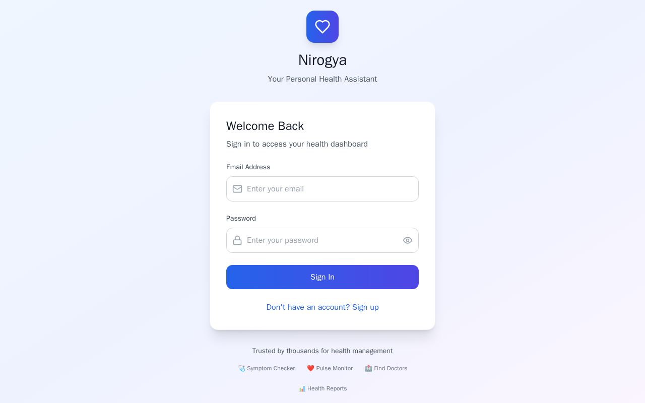 Preview of Nirogya-AI Health Assistant