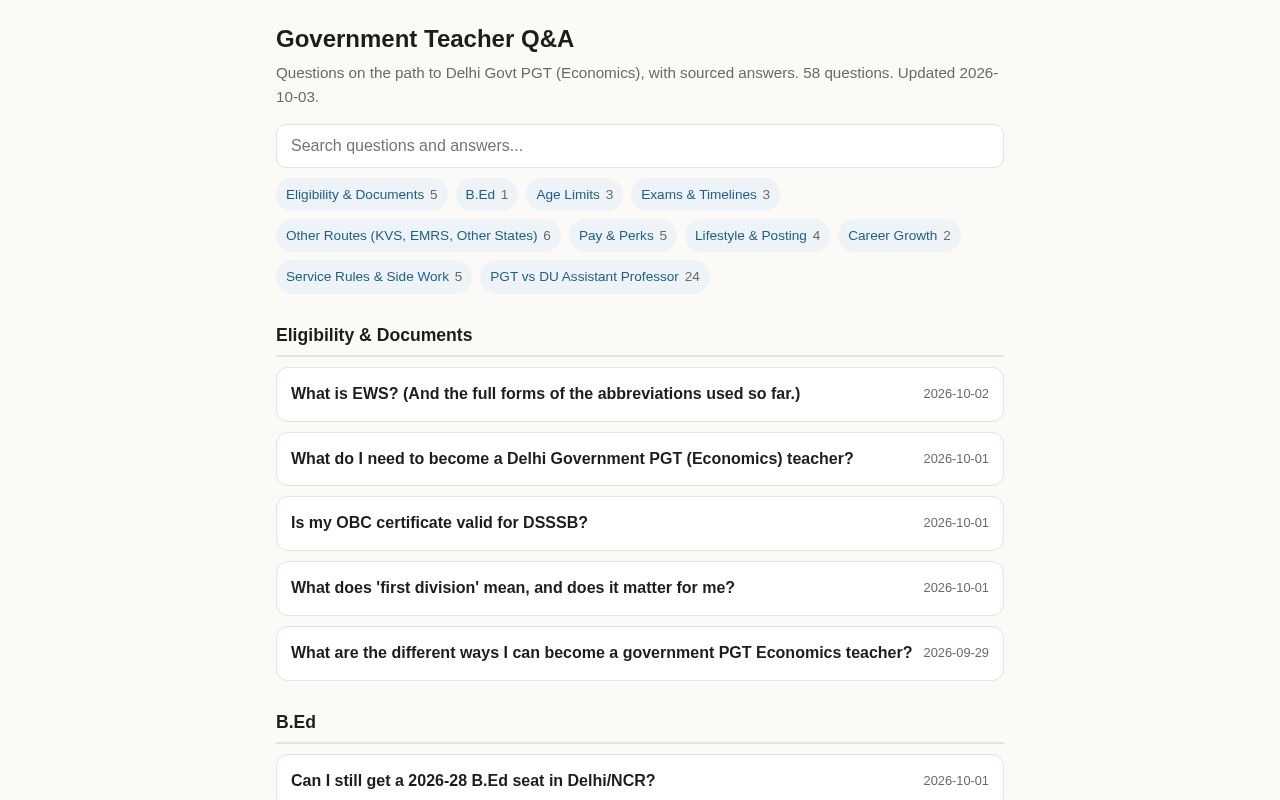 Preview of Govt Teacher Qa